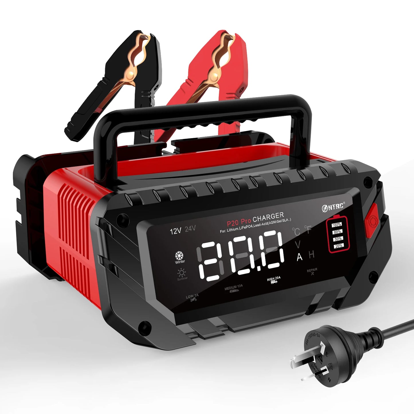 شاحن بطارية سيارة أوتوماتيكي لبطارية AGM ليثيوم الرصاص الحمضية LiFePO4 للدراجات النارية Pulse