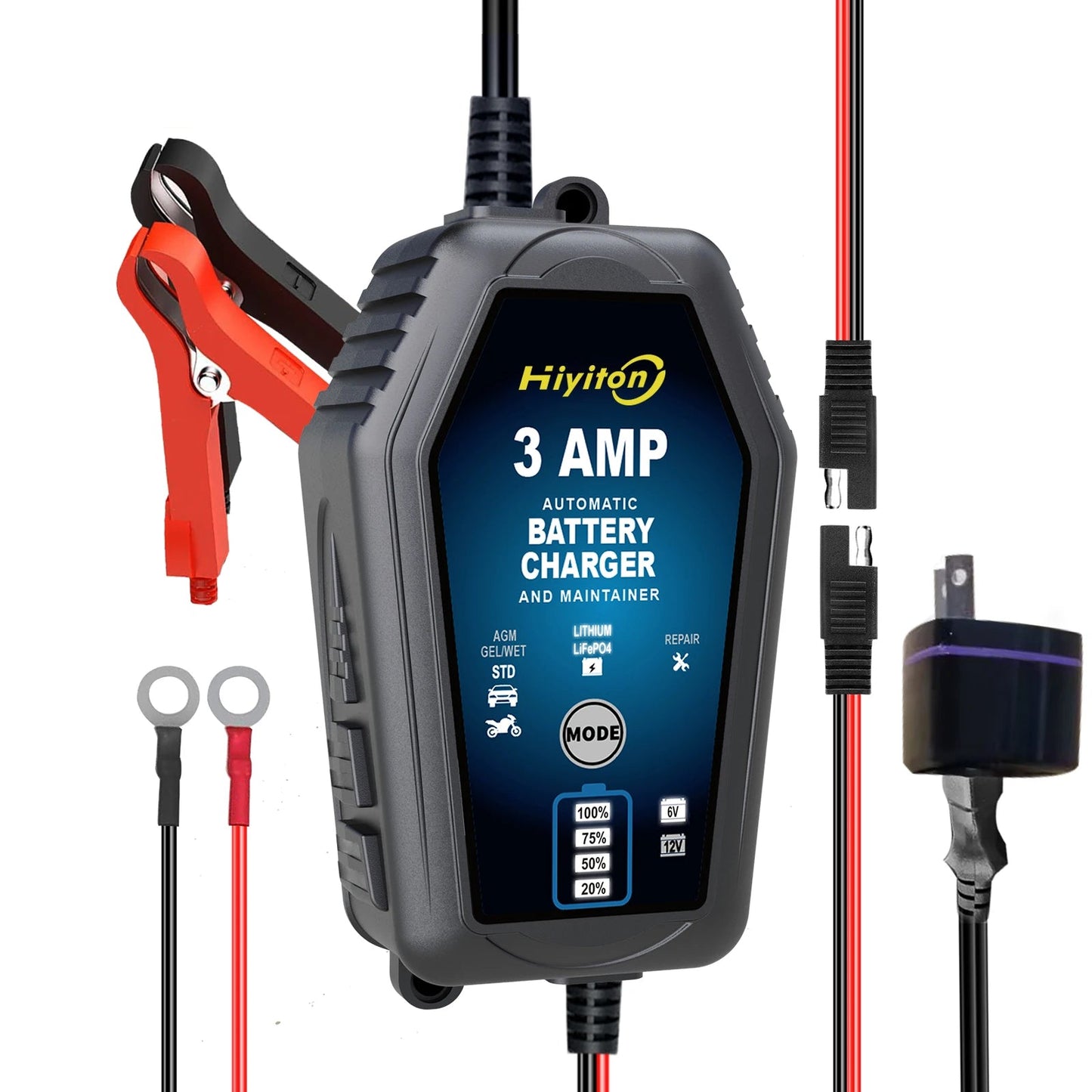 شاحن بطارية ذكي للسيارة والدراجة النارية