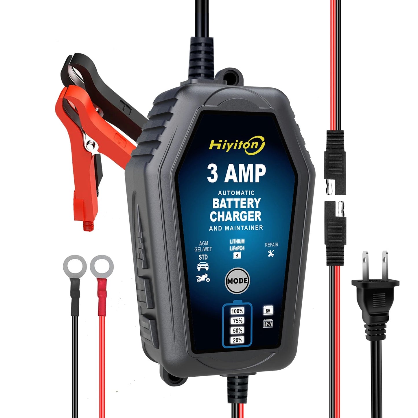 شاحن بطارية ذكي للسيارة والدراجة النارية