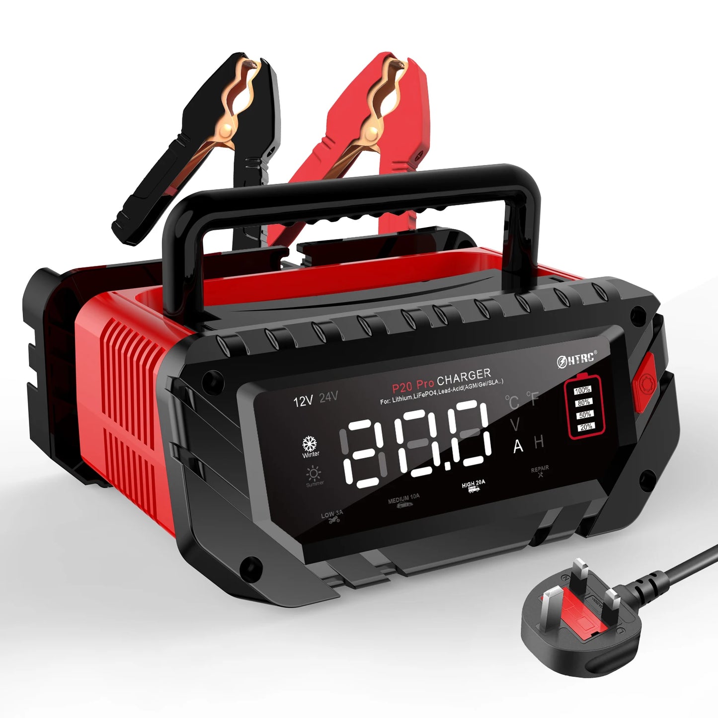 شاحن بطارية سيارة أوتوماتيكي لبطارية AGM ليثيوم الرصاص الحمضية LiFePO4 للدراجات النارية Pulse