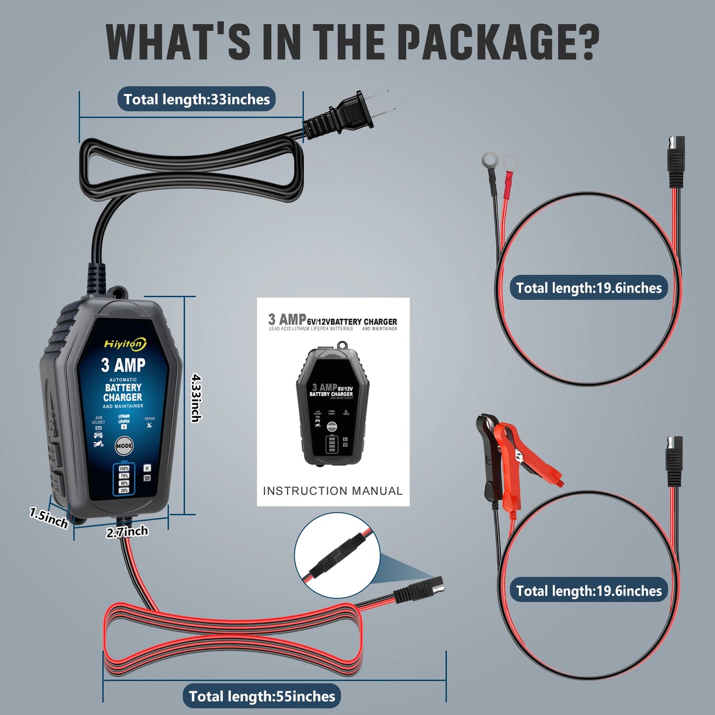 شاحن بطارية ذكي للسيارة والدراجة النارية