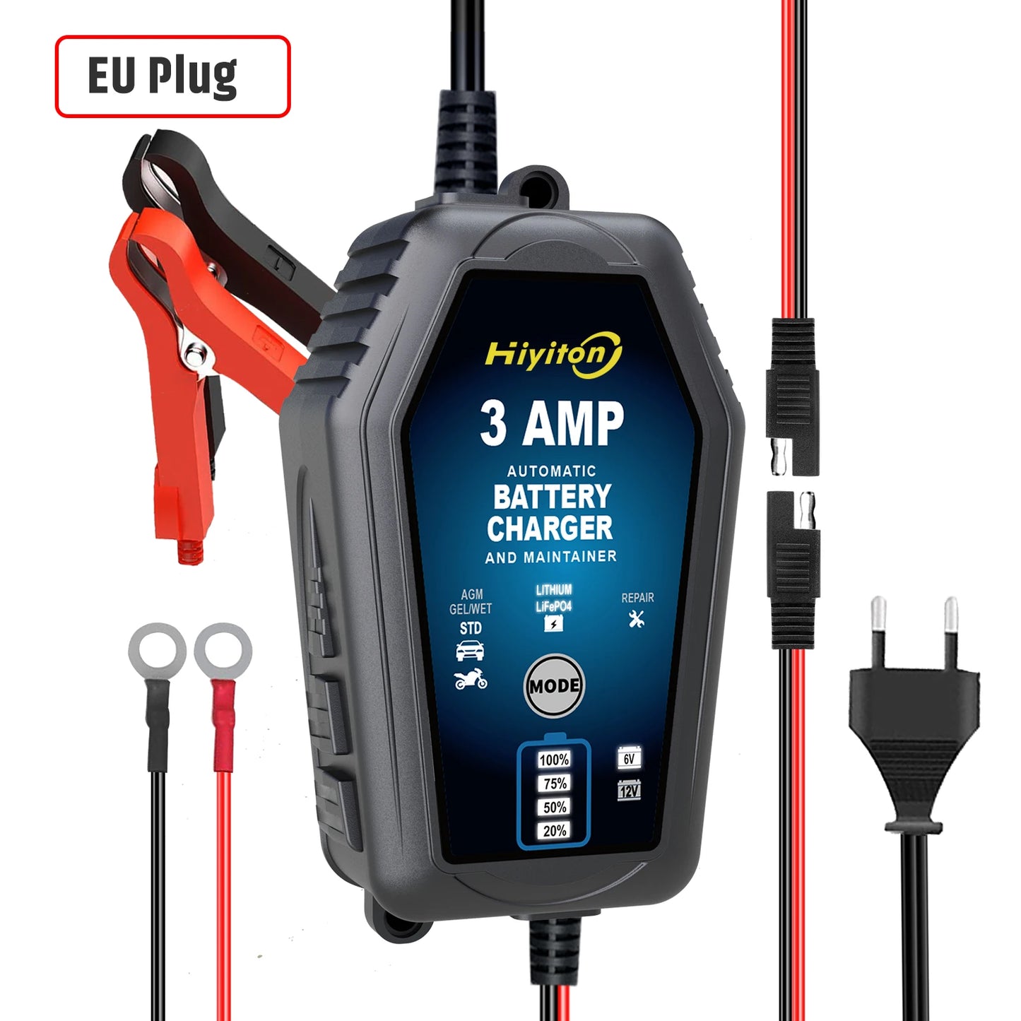 شاحن بطارية ذكي للسيارة والدراجة النارية