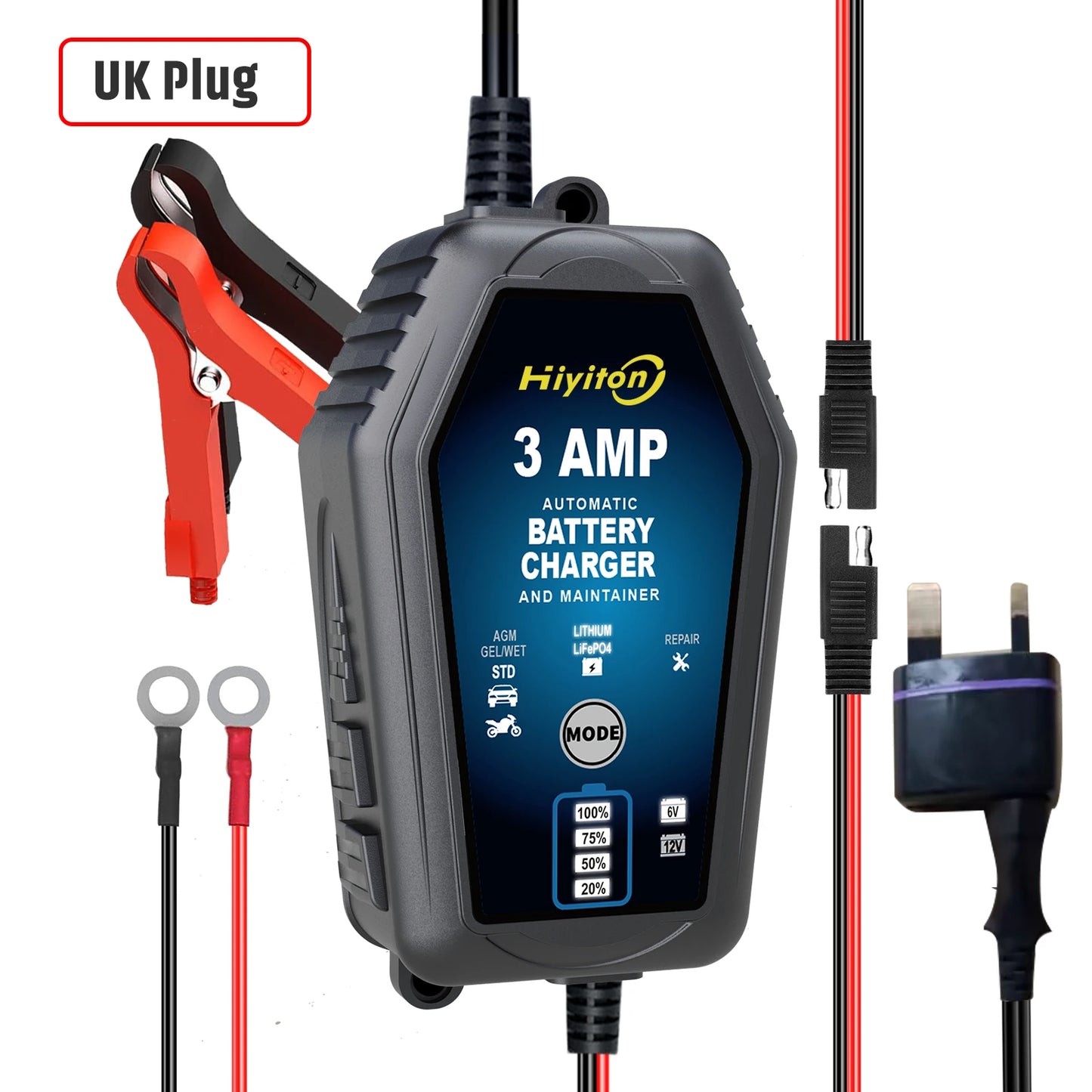 شاحن بطارية ذكي للسيارة والدراجة النارية